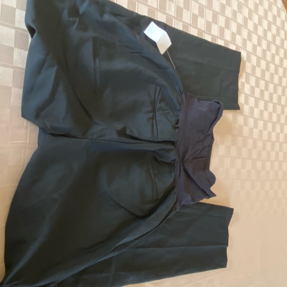 NWT Motherhood Maternity Women's over the belly‎ panel pants black Small 30 X 29